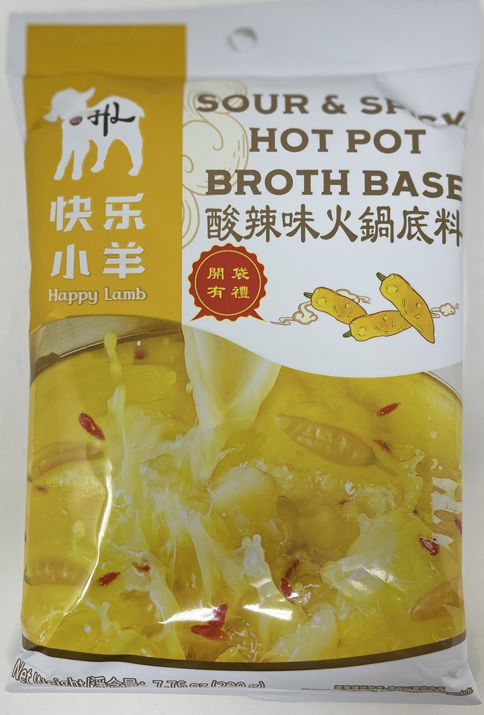 [90003] 快乐小羊 酸辣味火锅底料 220G