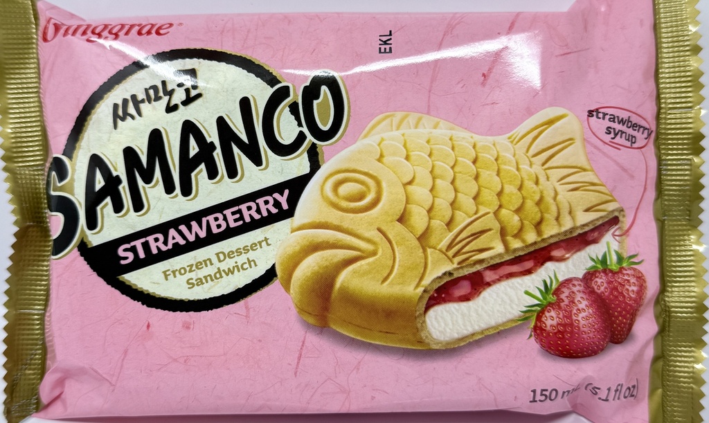 [80145] 鱼形夹心雪糕(草莓) 4X150ML