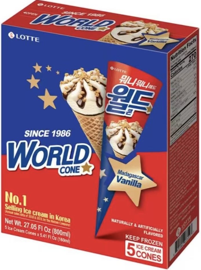 [80144] 樂天 韩国香草甜筒 5X160ML